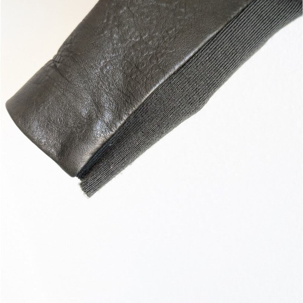 VEDA Women's Green and Black Leather Jacket - Picture 10 of 10